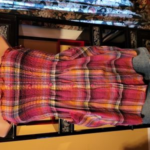 PINK PLAID TOP- EUC
